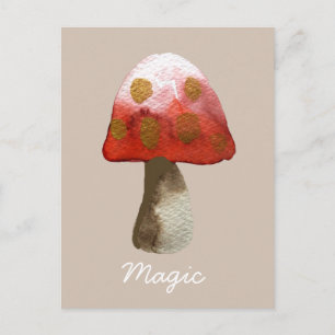 Red Mushroom Toadstool magi Vykort