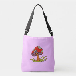 Red Mushroom with light purple background Tote Axelväska