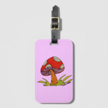 Red Mushroom with light purple background Tote
