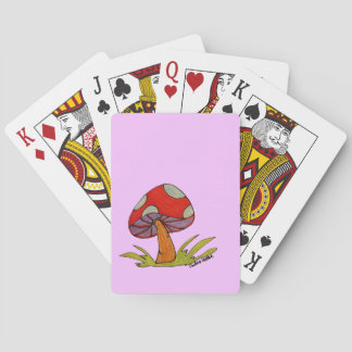 Red Mushroom with light purple background Tote Casinokort