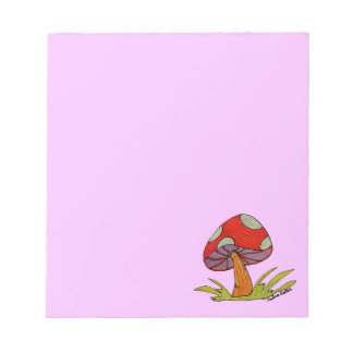 Red Mushroom with purple background Anteckningsblock