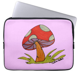 Red Mushroom with purple background Laptop Fodral