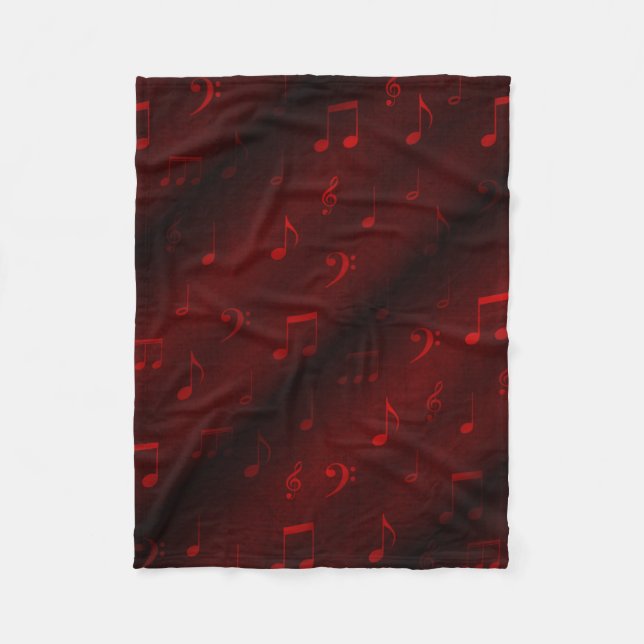 Red musik noter fleecefilt (Framsidan)