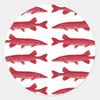 Red Muskie Fish Runt Klistermärke
