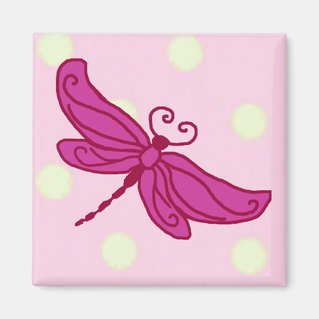 Red n Rosa Dragonfly magnet (Framsidan)