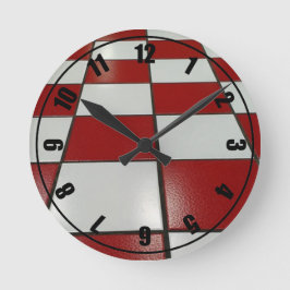 Red N White Vintage Clock Rund Klocka