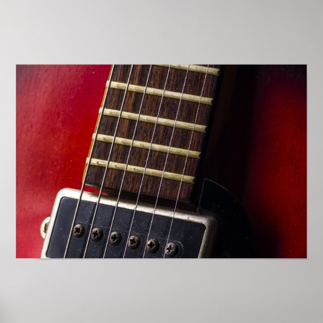 Red Nacke HollowBody Gitarr Plektrum up Poster (Framsidan)