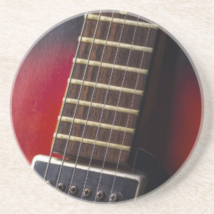 Red Nacke HollowBody Gitarr Plektrum up Underlägg Sandsten