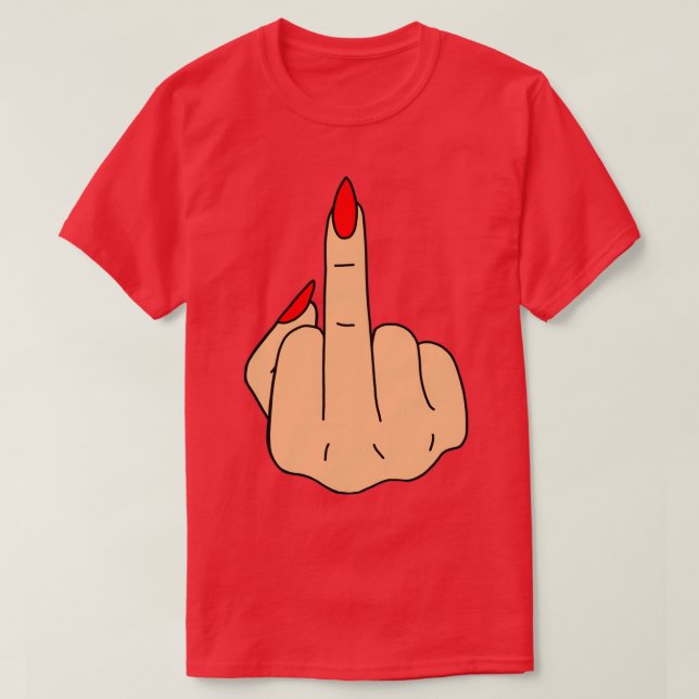 Red Nagel Mitten Finger T Shirt (Design framsida)