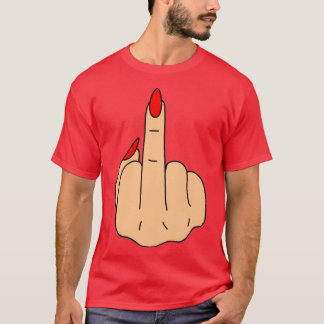 Red Nagel Mitten Finger T Shirt