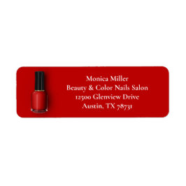 Red Nagel Polens Anpassningsbar Beauty Salon Retur Returadress Etikett
