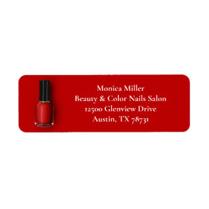 Red Nagel Polens Anpassningsbar Beauty Salon Retur Returadress Etikett