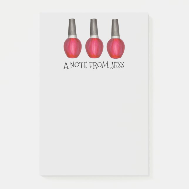 Red Nagel polsk Makeup Mode-bokspost Post-it Block (Framsida)