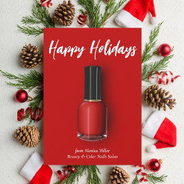 Red Nagel polska Glad helg Anpassningsbar Beauty S Julkort
