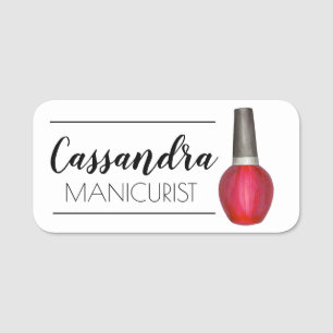 Red Nagel polske Flaska Beauty Manicurist Artist Namnbricka