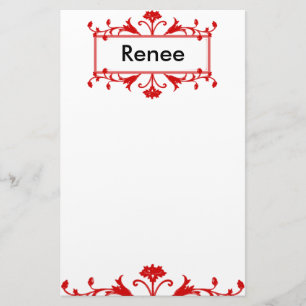 Red Namn eller Monogram Anpassade Brevpapper