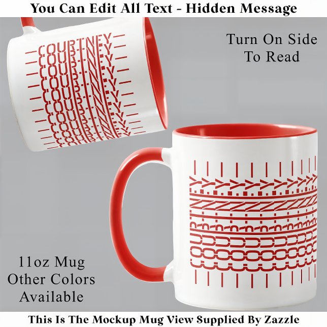 Red Namn Gömt Message Trendig Mugg 121B Modern (Skapare uppladdad)