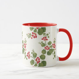 Red Nasturtium Cream Background Mugg