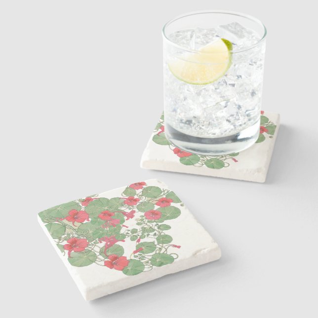 Red Nasturtiums | Antique Lithograph 1896 Stenunderlägg (Sidan)