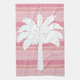 RED-nät med Handflatan Träd Tea Towel Kökshandduk