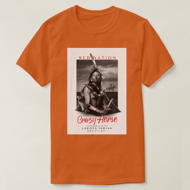 Red Nation Collection Honors Crazy Horse T Shirt (Design framsida)