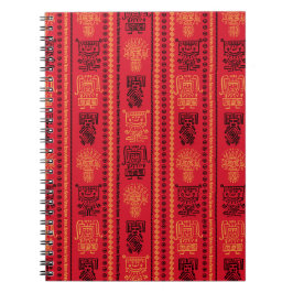 Red Native Mönster Ethnic Tribe Boho Culture Anteckningsbok