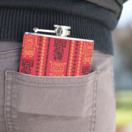 Red Native Mönster Ethnic Tribe Boho Culture Fickplunta