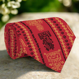 Red Native Mönster Ethnic Tribe Boho Culture Slips