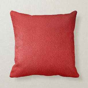 Red Natural Leather-utseende Kudde