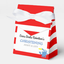 Red Nautical Blue Crab Baby Baptism Christening Presentaskar