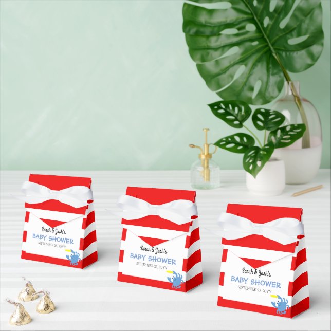 Red Nautical Blue Crab Baby Shower Presentaskar (Multipel)