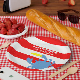 Red Nautical Blue Crab Personlig