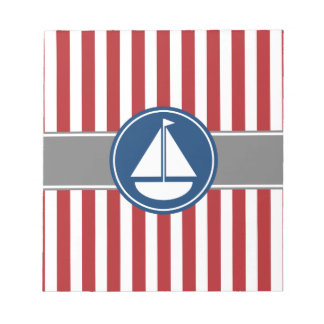 Red Nautical Sailboat Rand Anteckningsblock