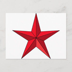 Red Nautical Star Vykort