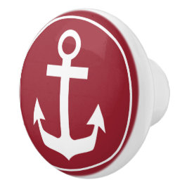 Red Nautical ThLED Ceramic Knob Knopp