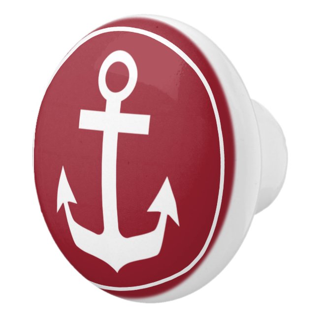 Red Nautical ThLED Ceramic Knob Knopp (Höger)