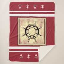Red Nautical ThMeerSherpa Sherpa Blanket