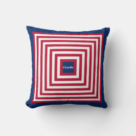 Red Navy Boy's Room Square Pillow Kudde