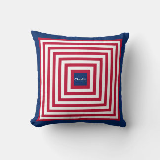 Red Navy Boy's Room Square Pillow Kudde