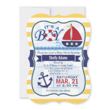 Red, Navy & Gult Nautical Sailboat Baby Shower