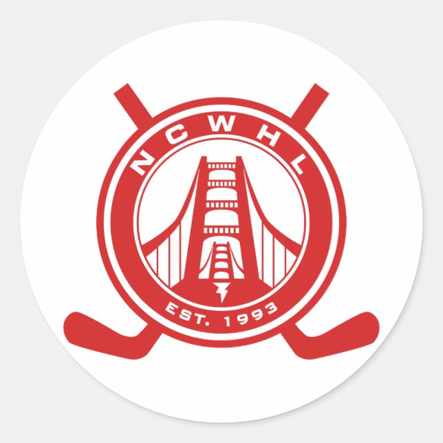Red NCWHL Stickers Runt Klistermärke (Framsida)