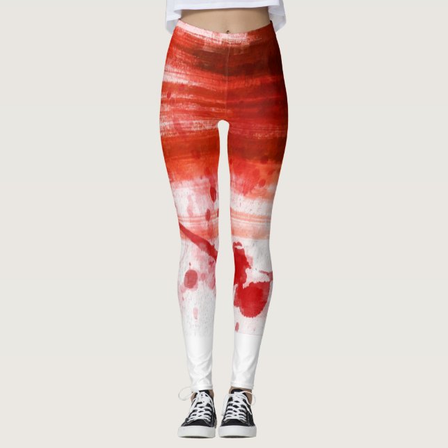 Red Nedfläckad Halloween Leggings (Framsida)