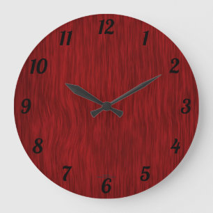 Red Nedfläckad Woodgrain-klocka Stor Klocka