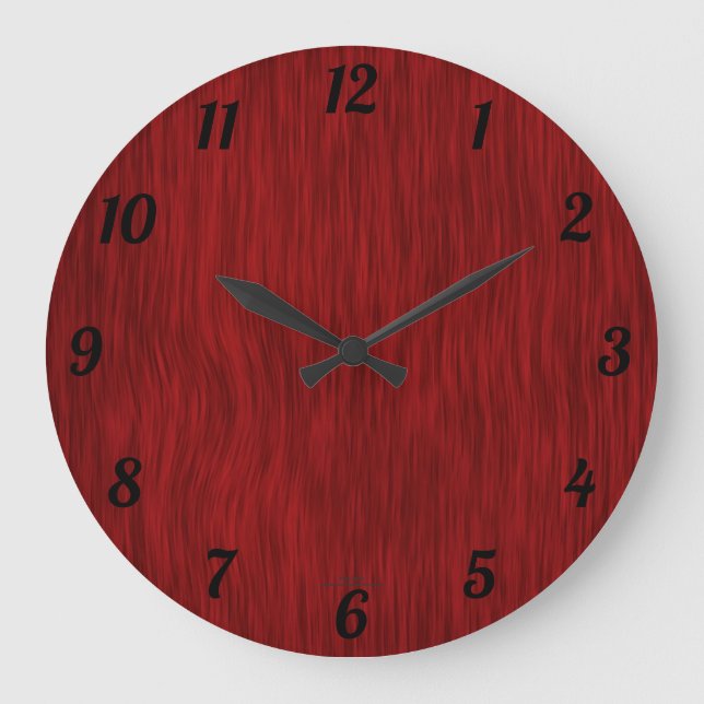 Red Nedfläckad Woodgrain-klocka Stor Klocka (Framsida)