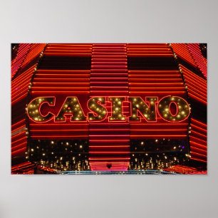 Red neon casino-inloggning i Las Vegas poster
