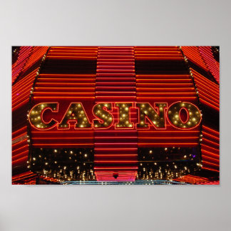 Red neon casino-inloggning i Las Vegas poster