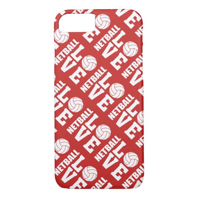 Red Netball Kärlek Mönster Case-Mate iPhone Skal (Baksida)