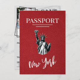 Red New York City Passport Spara datum Spara Datumet