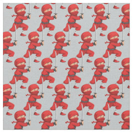 Red Ninja Design Fabric Tyg