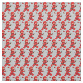 Red Ninja Design Fabric Tyg